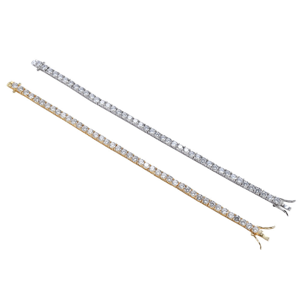 Tennis Chain Copper Zircon Single Row Hip Hop Bracelet -