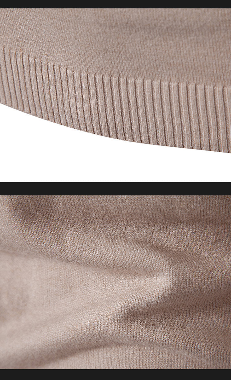 2023 Men's Plus Size Fleece Zip Mock Neck Sweater -