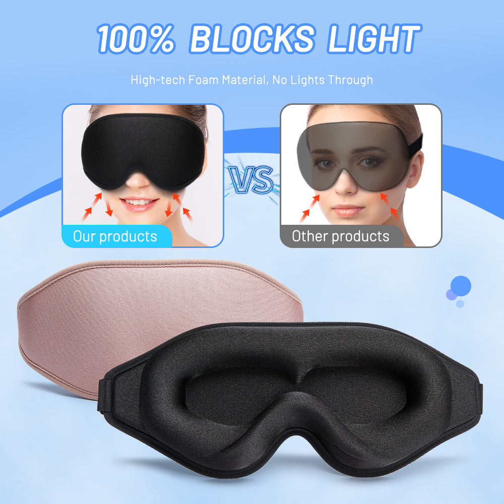 3D Natural Memory Foam Sleep Mask for Comfort - 