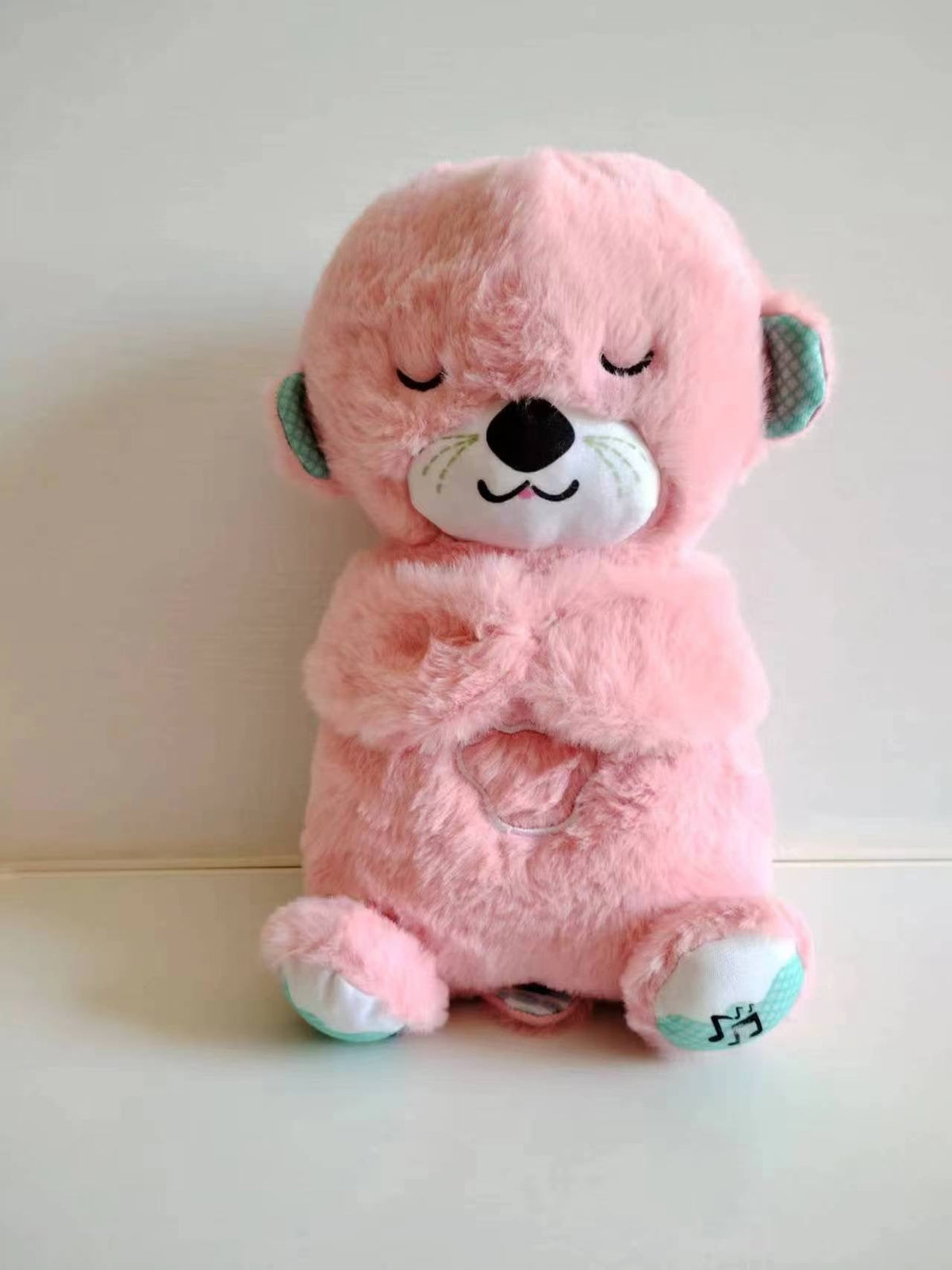 Sound Machine Soothe 'n Snuggle Otter Portable Plush Baby Toy with Sensory Details Music Lights & Rhythmic Breathing Motion - 