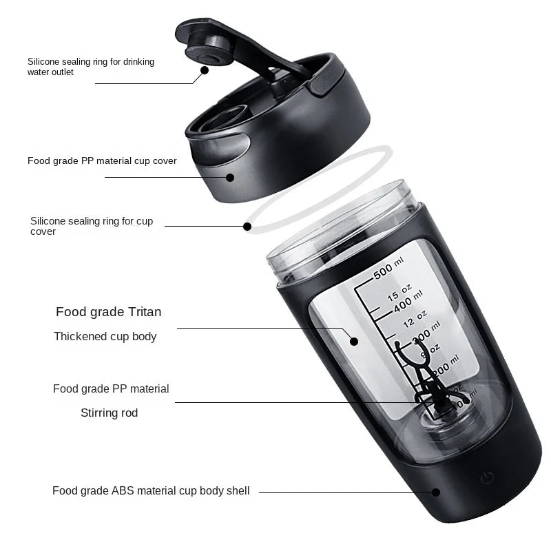 Electric Portable Whey Protein Shaker Bottle - 