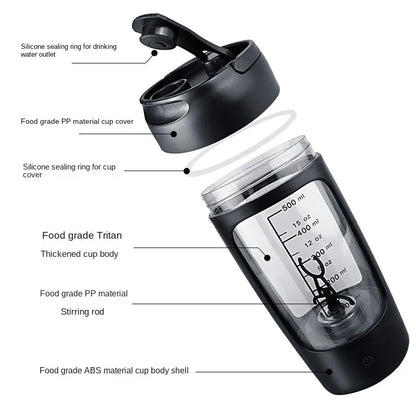 Electric Portable Whey Protein Shaker Bottle - Image26755139895390