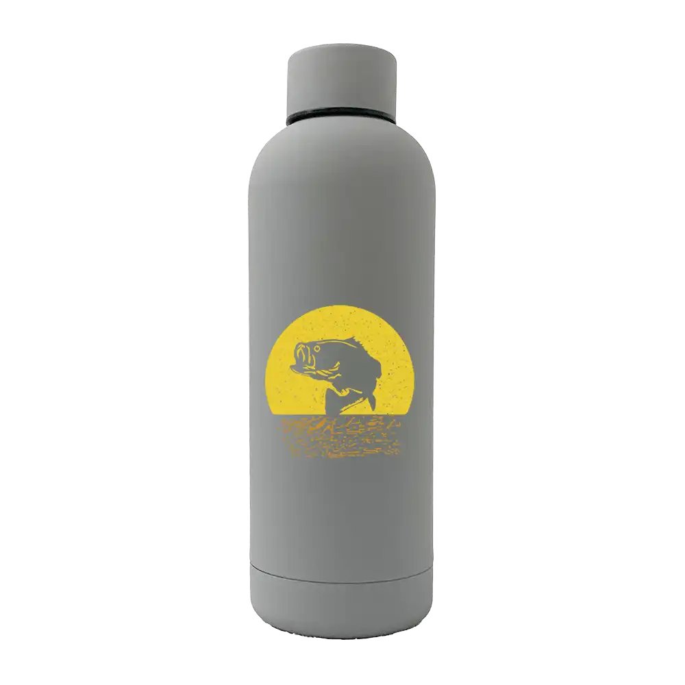 Fishing 17oz Stainless Rubberized Water Bottle - 