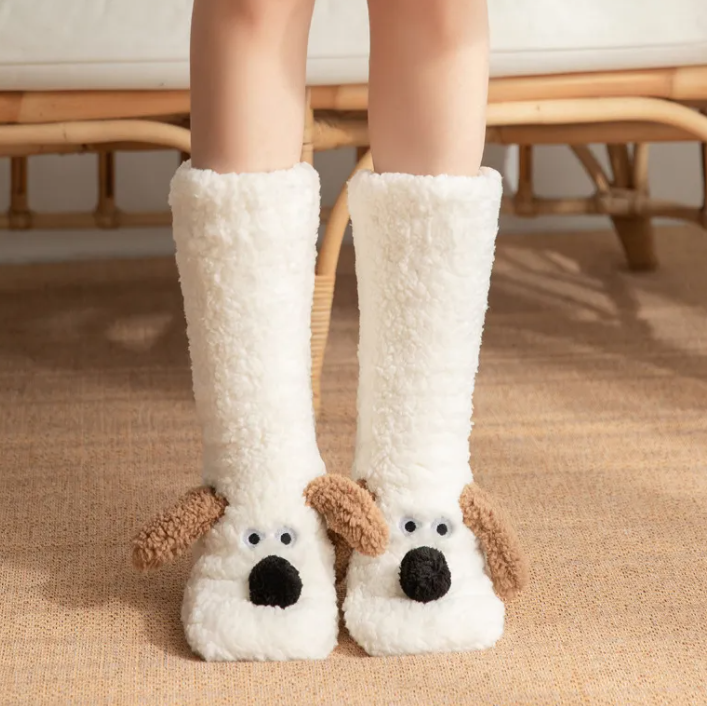 Women’s Plush Dog Socks - 