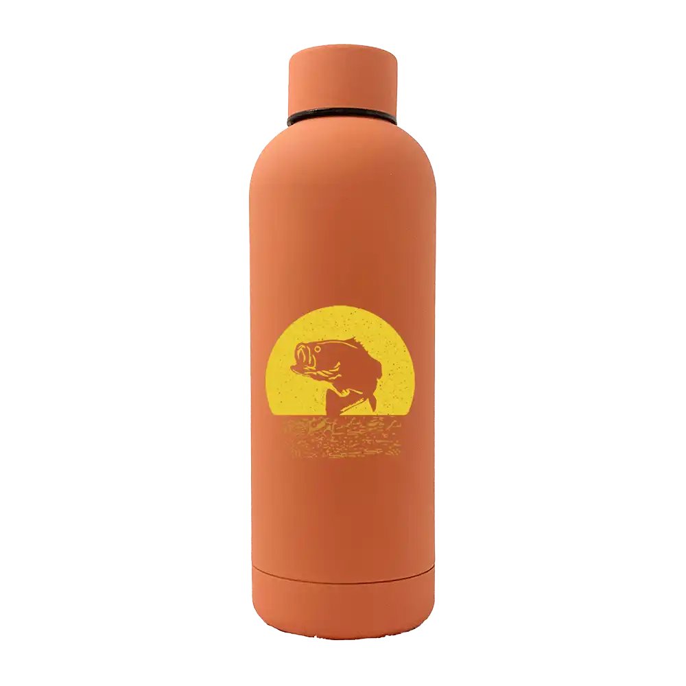 Fishing 17oz Stainless Rubberized Water Bottle - Image26755434020958