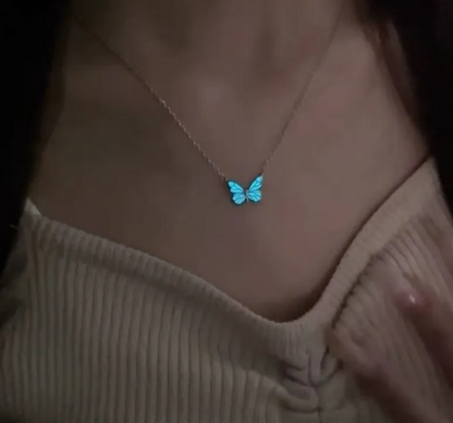 Blue Luminous Smart Butterfly Necklace - Image26755142254686