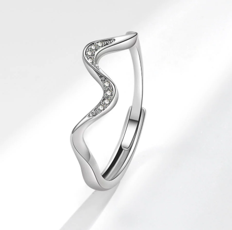 Water Wave Silver Ring in Fashion Design - Image26755083501662