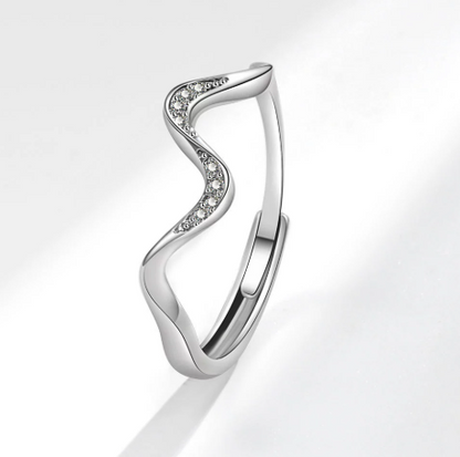 Water Wave Silver Ring in Fashion Design - Image26755083501662