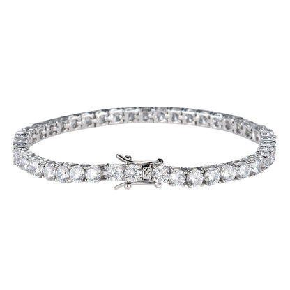 Tennis Chain Copper Zircon Single Row Hip Hop Bracelet - Image26755181903966