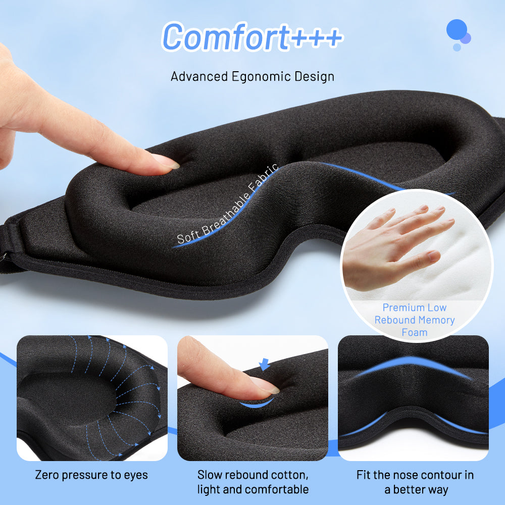 3D Natural Memory Foam Sleep Mask for Comfort - Image26755147726942