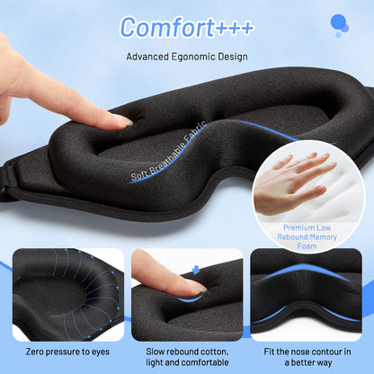 3D Natural Memory Foam Sleep Mask for Comfort - Image26755147726942