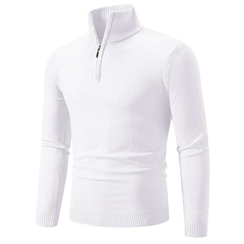 2023 Men's Plus Size Fleece Zip Mock Neck Sweater - Image26755178004574