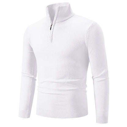 2023 Men's Plus Size Fleece Zip Mock Neck Sweater - Image26755178004574