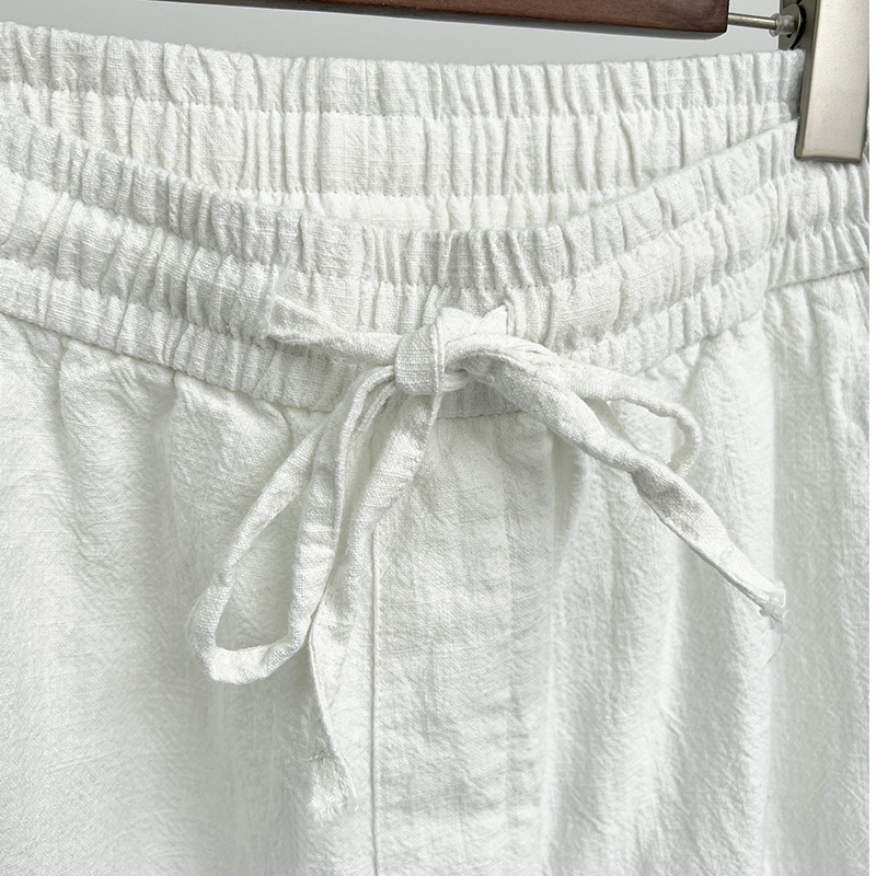 Men's Casual Pants White Baggy Straight Trousers - Image26755454238814