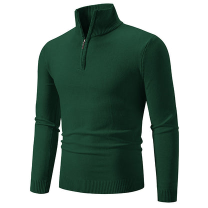 2023 Men's Plus Size Fleece Zip Mock Neck Sweater - Image26755178922078