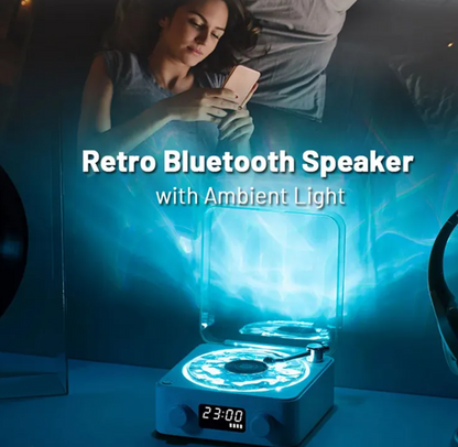 Bluetooth Retro Turntable Speaker with RGB Lights - Image26755441918046