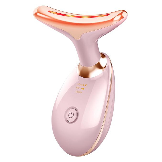 Beauty Facial Massager, 7 Color Wavy Acne Beauty Microcurrent Facial Device Skin Firming for Face Neck Beauty Device, - 