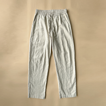 Men's Casual Pants White Baggy Straight Trousers - Image26755431366750