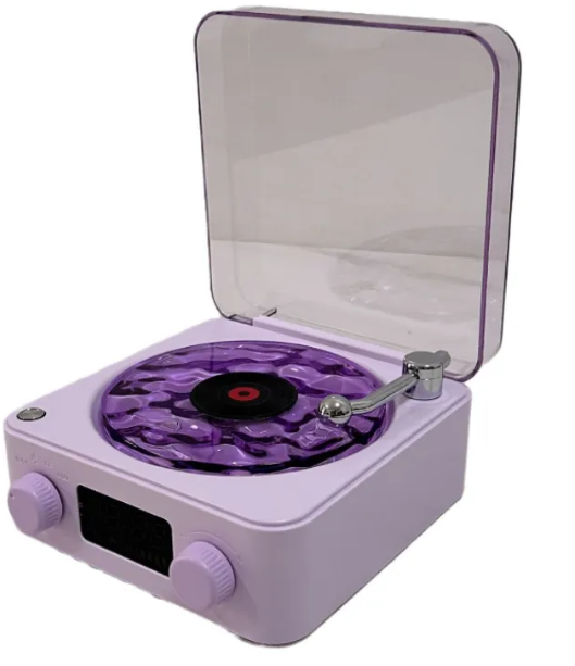 Bluetooth Retro Turntable Speaker with RGB Lights - 