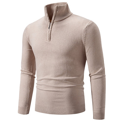 2023 Men's Plus Size Fleece Zip Mock Neck Sweater - Image26755177873502