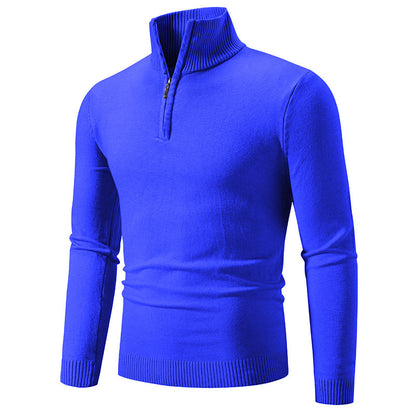 2023 Men's Plus Size Fleece Zip Mock Neck Sweater - Image26755179085918