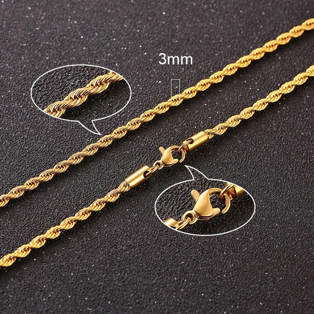 Twisted Rope Figaro Necklaces - 