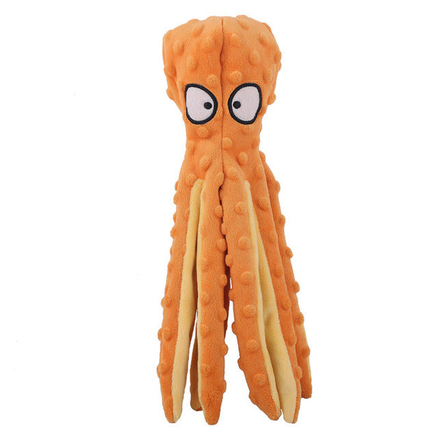 Interactive Bite-resistant Plush Octopus Pet Toy - 
