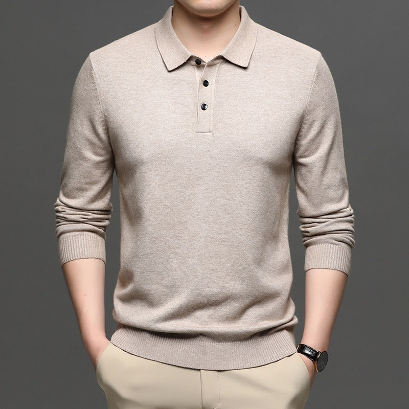 Men's Lapel Knit Pullover Sweater - Image26755078946910