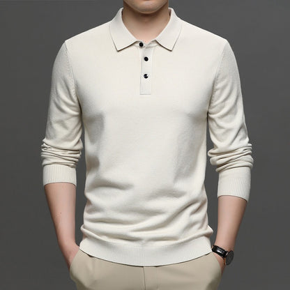Men's Lapel Knit Pullover Sweater - Image26755078553694