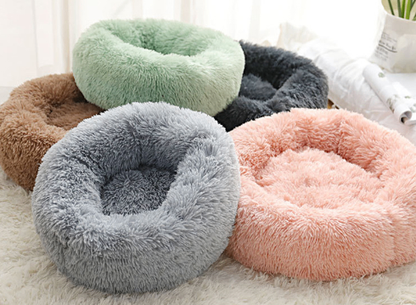 Round Plush Dog Bed for Small Dogs and Puppies - Image26755113025630