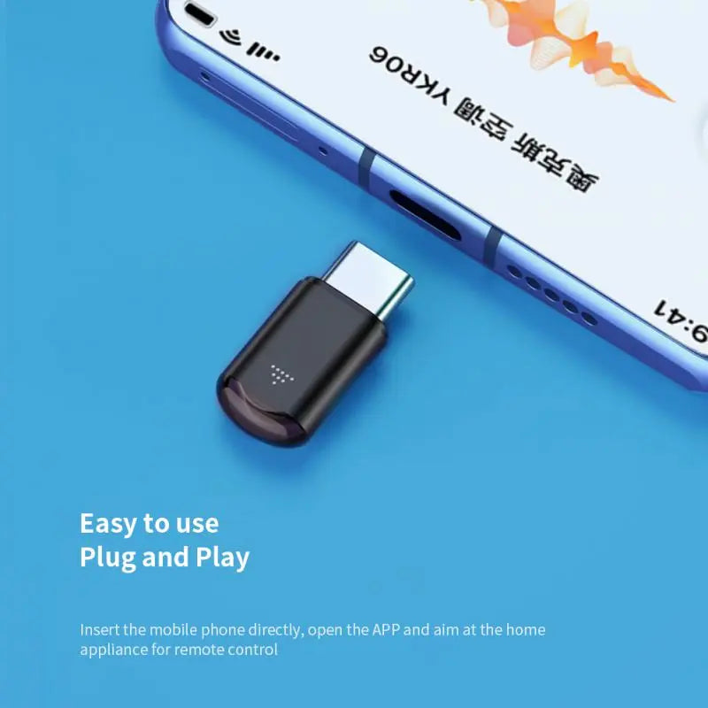 ype-C Micro USB Smart IR Remote Control Phone APP Mini Adapter - 