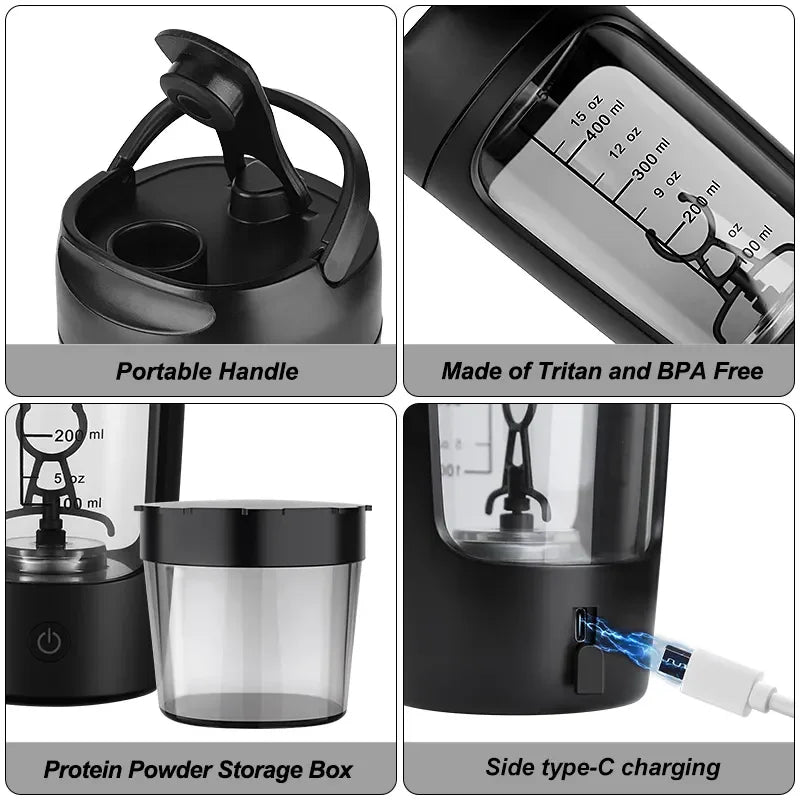 Electric Portable Whey Protein Shaker Bottle - 