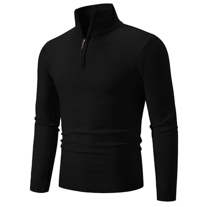 2023 Men's Plus Size Fleece Zip Mock Neck Sweater - Image26755178627166