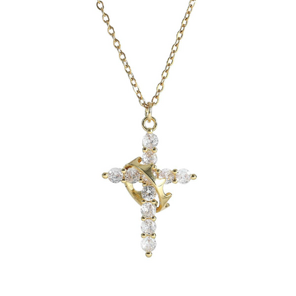 Crown Cross Necklace - Image26755309895774