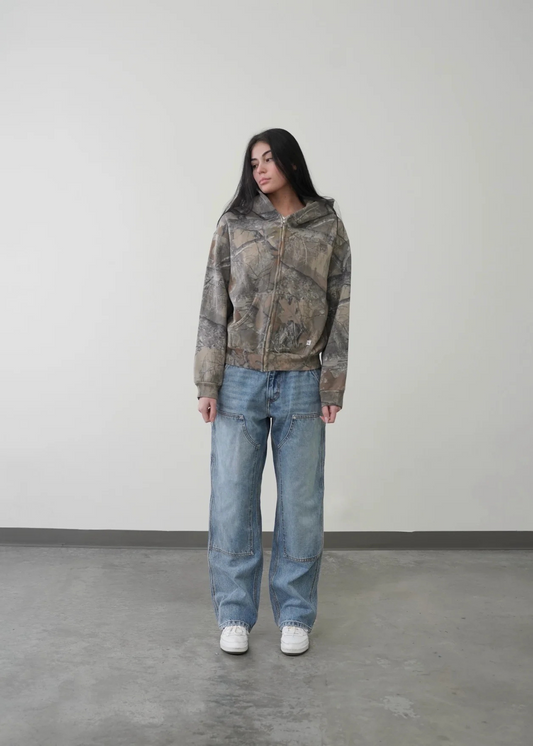 Urban camo retro hoodie for a distinctive casual outfit