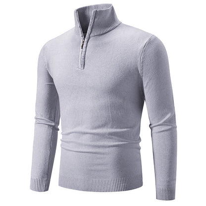2023 Men's Plus Size Fleece Zip Mock Neck Sweater - Image26755178365022
