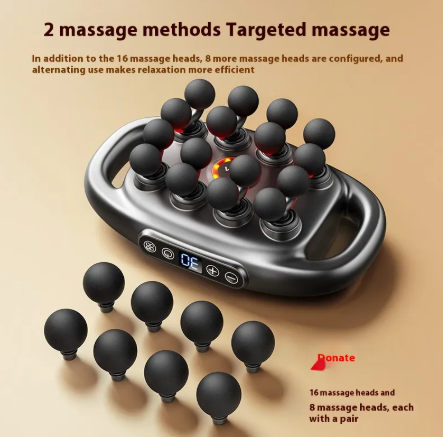 Deep Tissue Muscle Massage Gun, 8/16 Heads - 