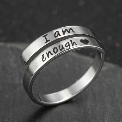 Retro Stainless Steel English Double Ring - Image26755146023006