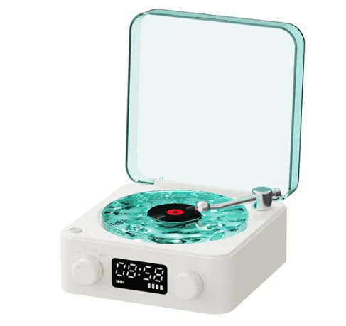 Bluetooth Retro Turntable Speaker with RGB Lights - Image26755409444958