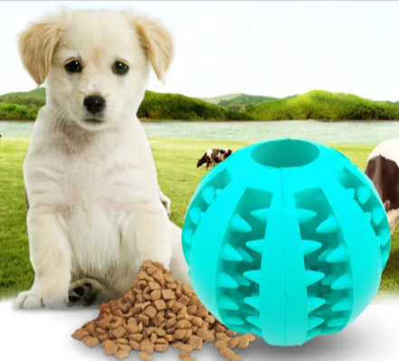 Interactive Rubber Slow Feeder Dog Ball - 
