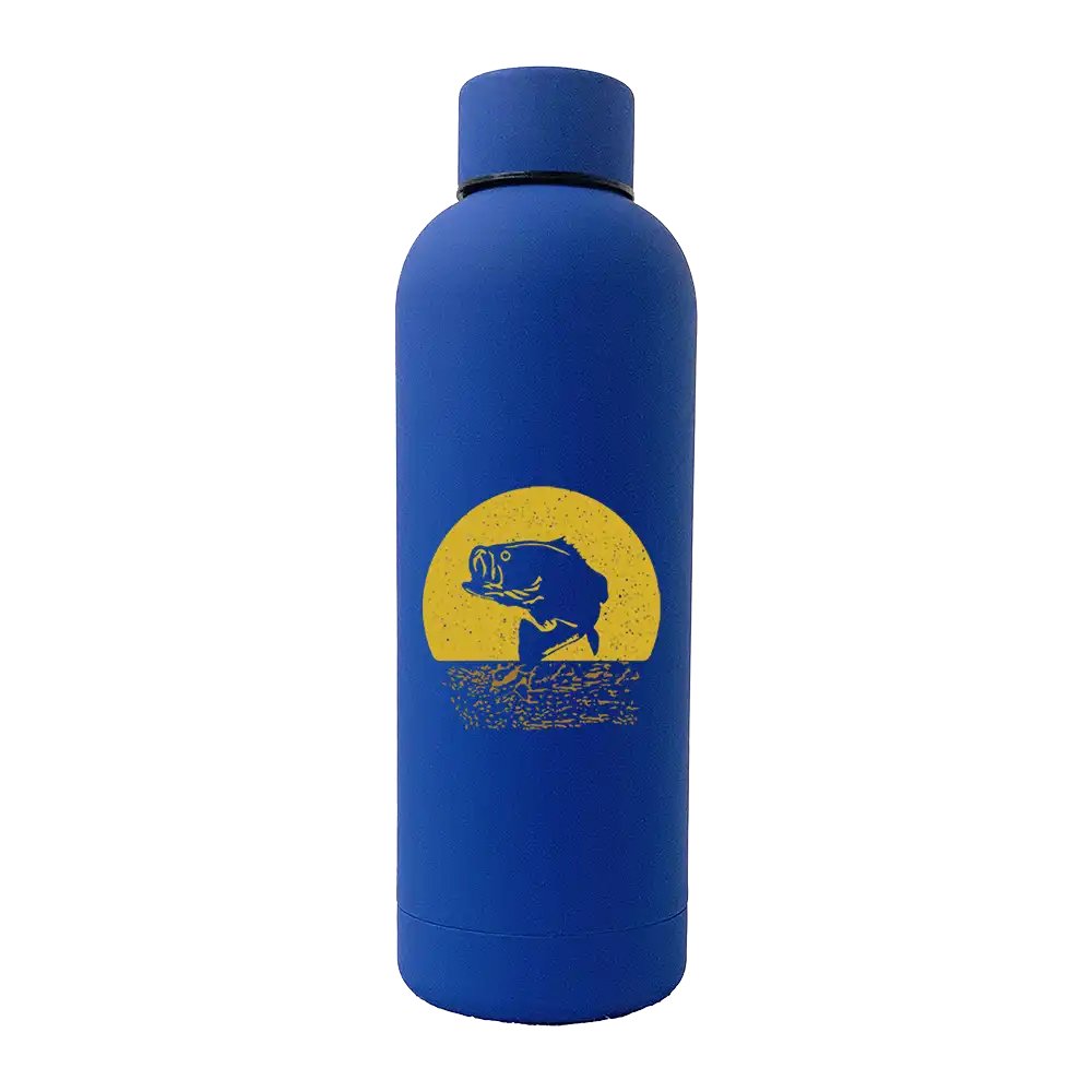 Fishing 17oz Stainless Rubberized Water Bottle - 