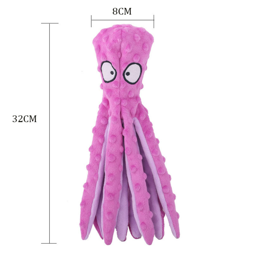 Interactive Bite-resistant Plush Octopus Pet Toy - Image26755168010334