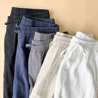 Men's Casual Pants White Baggy Straight Trousers - Image26755448406110