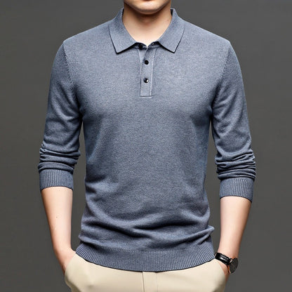 Men's Lapel Knit Pullover Sweater - Image26755079077982