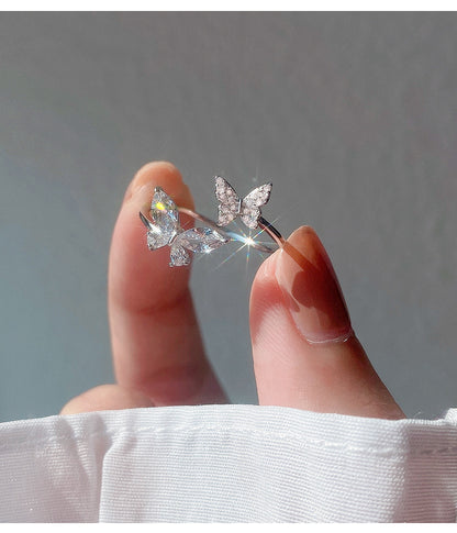 S925 Sterling Silver Butterfly Ring for Women - Image46332332834910