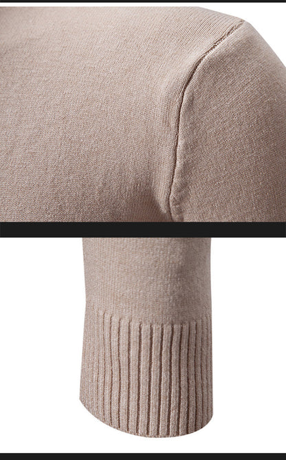 2023 Men's Plus Size Fleece Zip Mock Neck Sweater - Image46332321202270