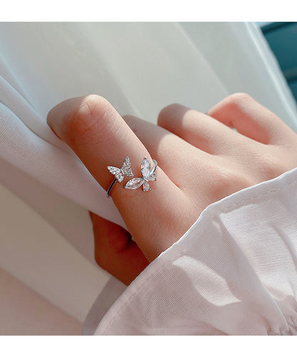 S925 Sterling Silver Butterfly Ring for Women - Image46332333195358
