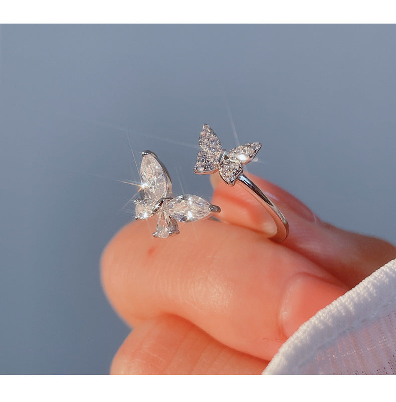 S925 Sterling Silver Butterfly Ring for Women - Image46332332802142