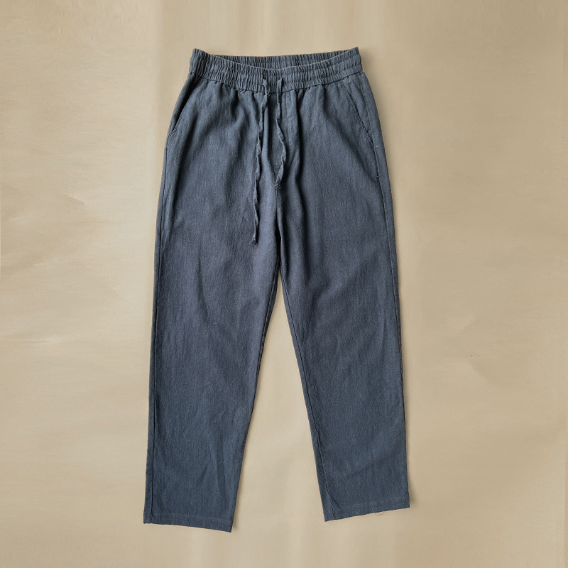 Men's Casual Pants White Baggy Straight Trousers - 