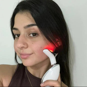 Beauty Facial Massager, 7 Color Wavy Acne Beauty Microcurrent Facial Device Skin Firming for Face Neck Beauty Device, - 